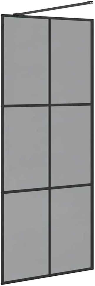Įėjimo dušo siena Juoda 80 x 195 cm grūdintas stiklas