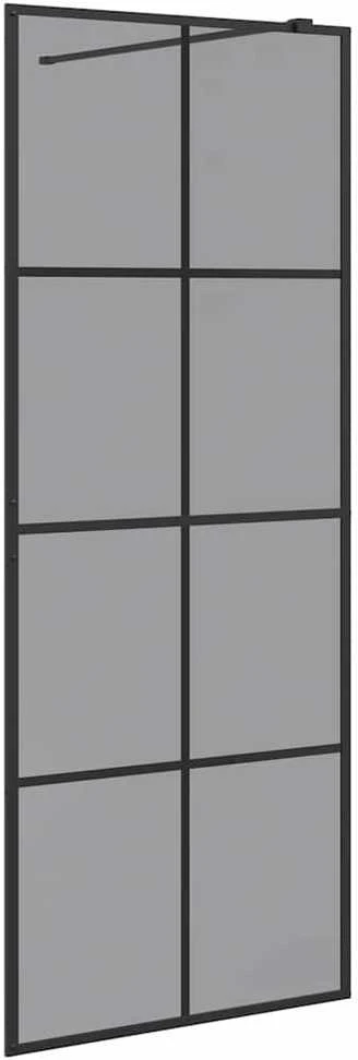 Įėjimo dušo siena Juoda 80 x 195 cm grūdintas stiklas