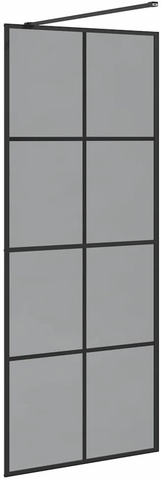 Įėjimo dušo siena Juoda 80 x 195 cm grūdintas stiklas