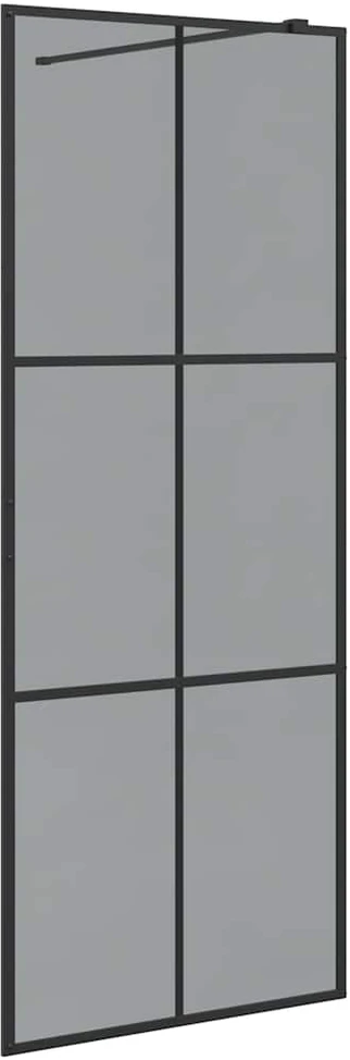 Įėjimo dušo siena Juoda 80 x 195 cm grūdintas stiklas
