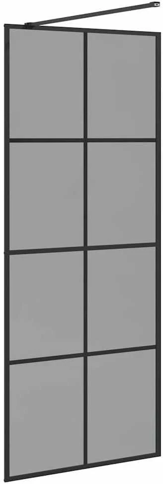 Įėjimo dušo siena Juoda 80 x 195 cm grūdintas stiklas