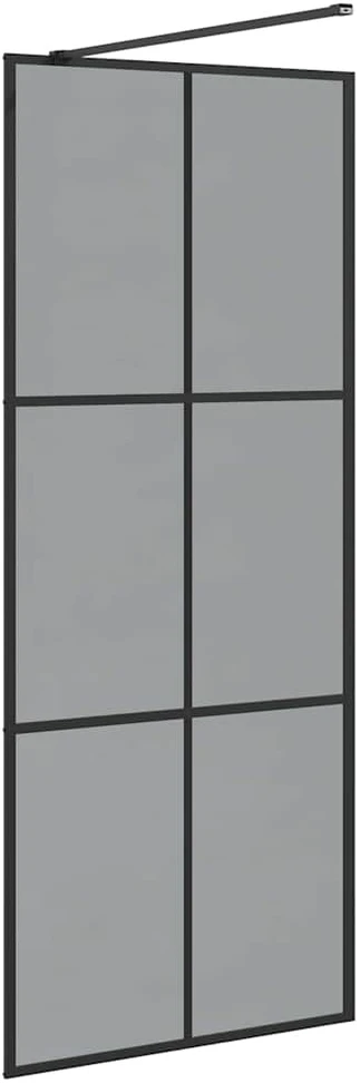 Įėjimo dušo siena Juoda 80 x 195 cm grūdintas stiklas
