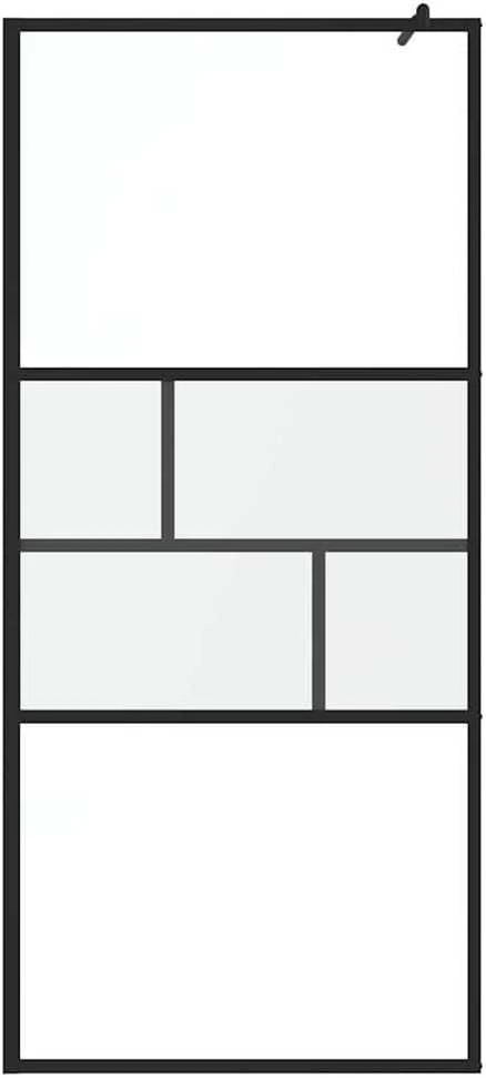 Įėjimo dušo siena Juoda 90 x 195 x 0,5 cm Stiklas ir aliuminis