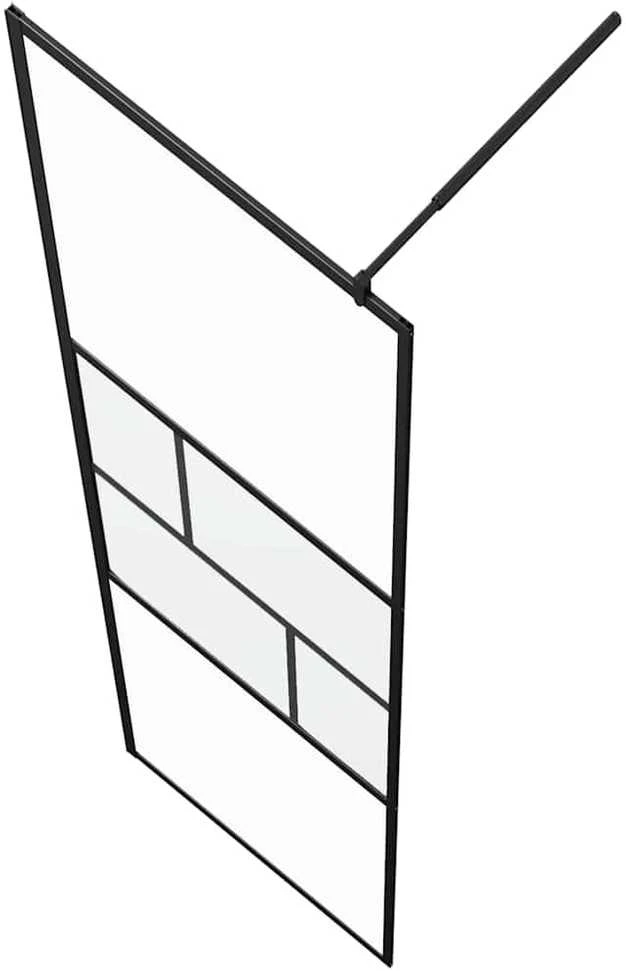 Įėjimo dušo siena Juoda 90 x 195 x 0,5 cm Stiklas ir aliuminis