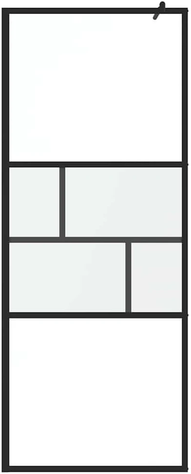 Įėjimo dušo siena Juoda 80 x 195 x 0,5 cm Stiklas ir aliuminis