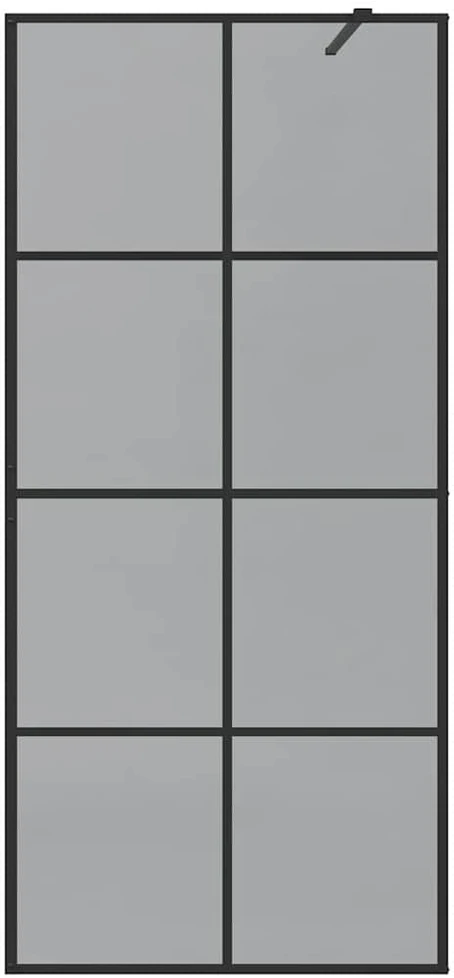 Įėjimo dušo siena Juoda 90 x 195 cm grūdintas stiklas