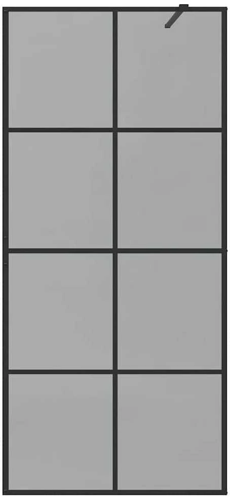 Įėjimo dušo siena Juoda 90 x 195 cm grūdintas stiklas