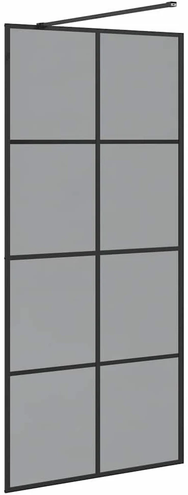 Įėjimo dušo siena Juoda 90 x 195 cm grūdintas stiklas