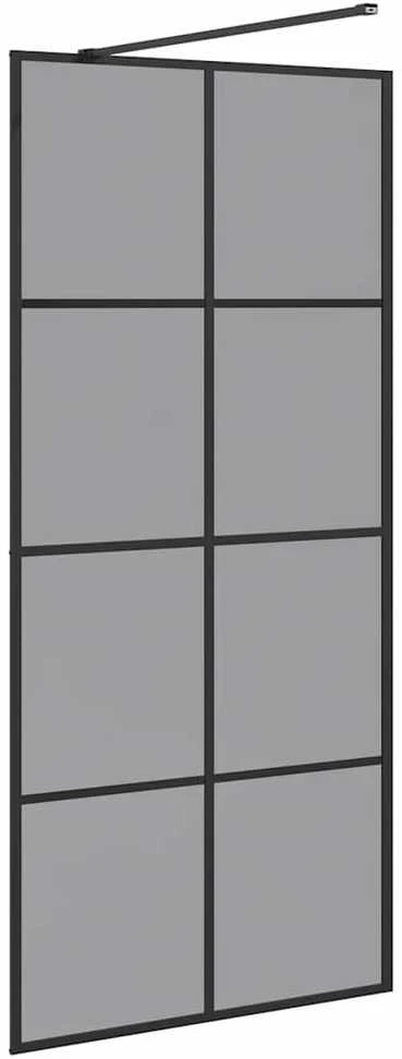 Įėjimo dušo siena Juoda 90 x 195 cm grūdintas stiklas