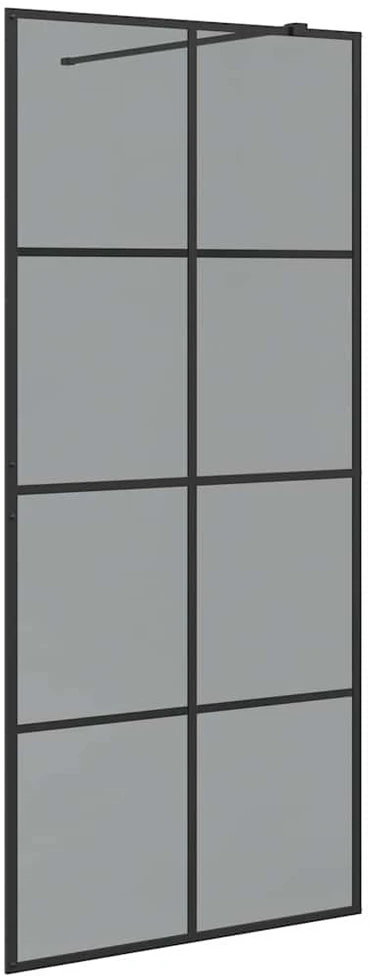 Įėjimo dušo siena Juoda 90 x 195 cm grūdintas stiklas