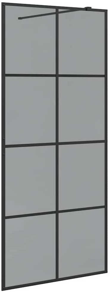 Įėjimo dušo siena Juoda 90 x 195 cm grūdintas stiklas