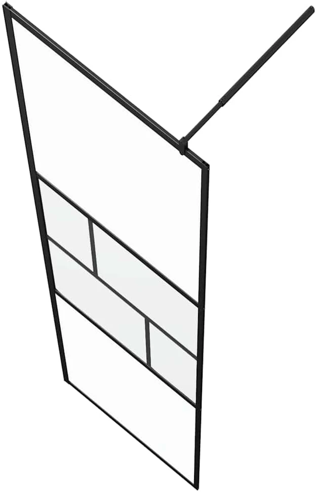 Įėjimo dušo siena Juoda 90 x 195 x 0,5 cm Stiklas ir aliuminis