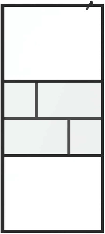 Įėjimo dušo siena Juoda 90 x 195 x 0,5 cm Stiklas ir aliuminis