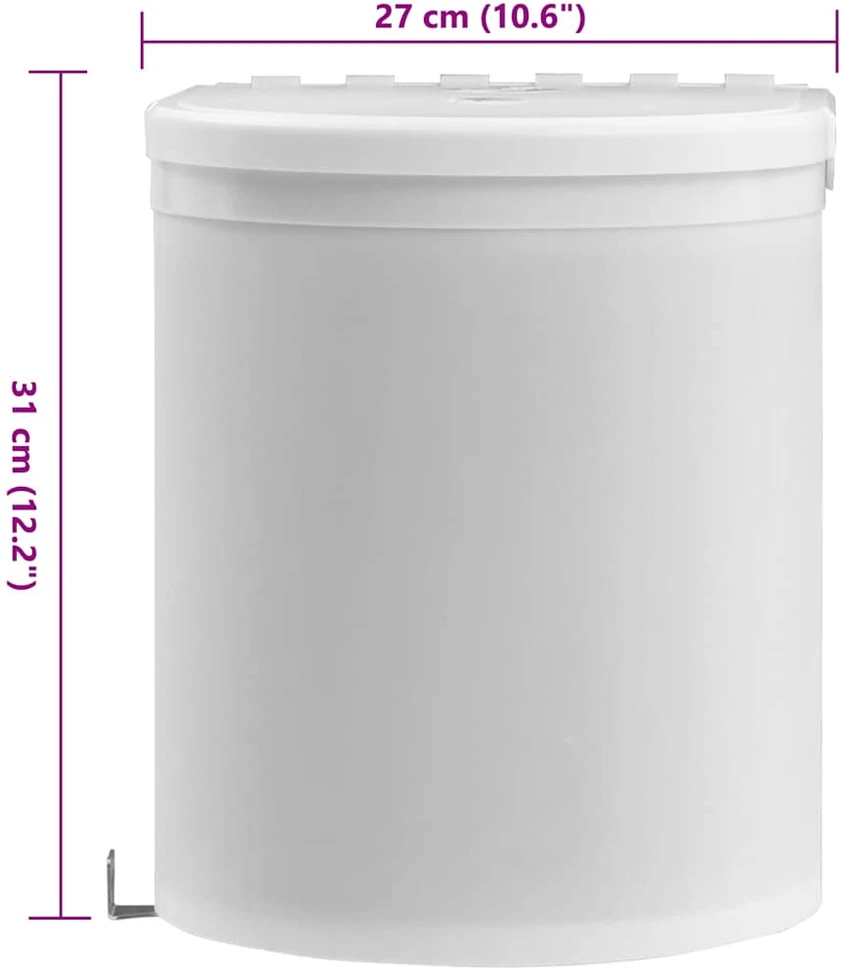 Įmontuojama virtuvės šiukšliadėžė, plastikas, 12l