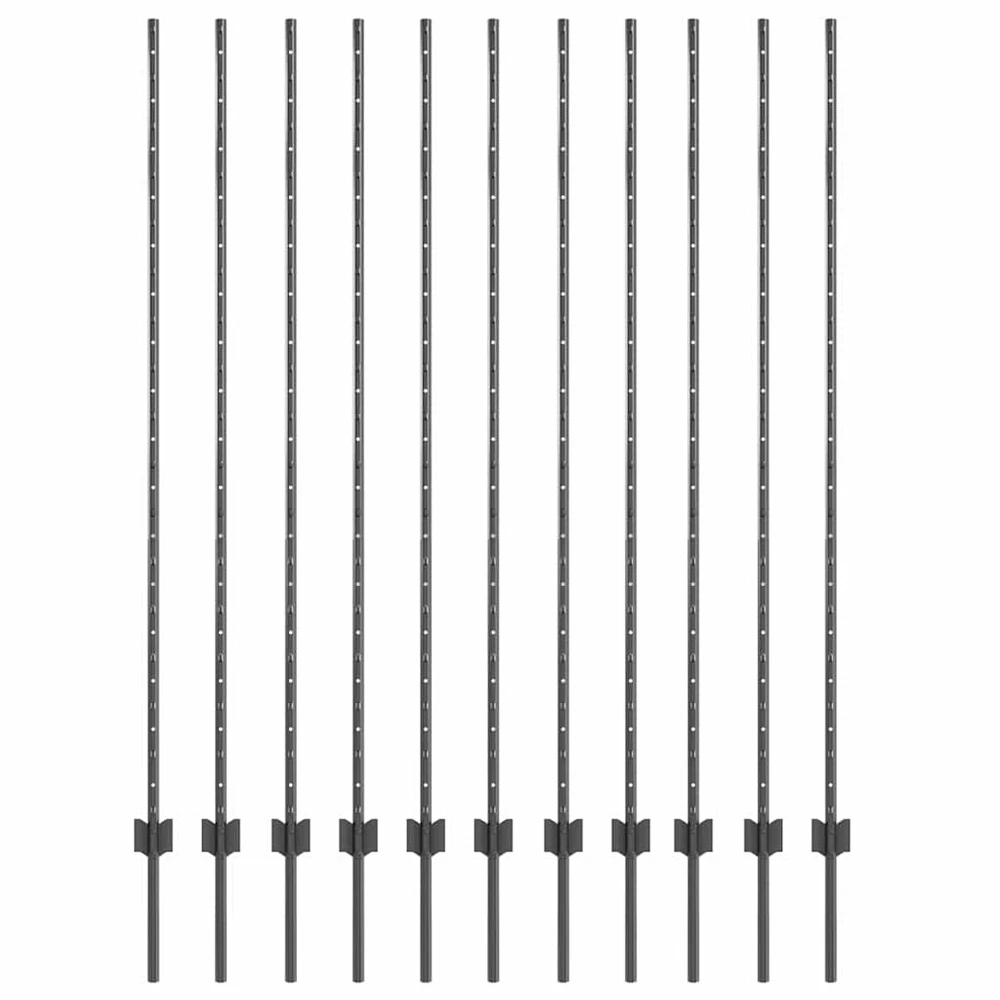 Įmontuotas tvoros stulpas 11 vnt. Pilka 200 cm
