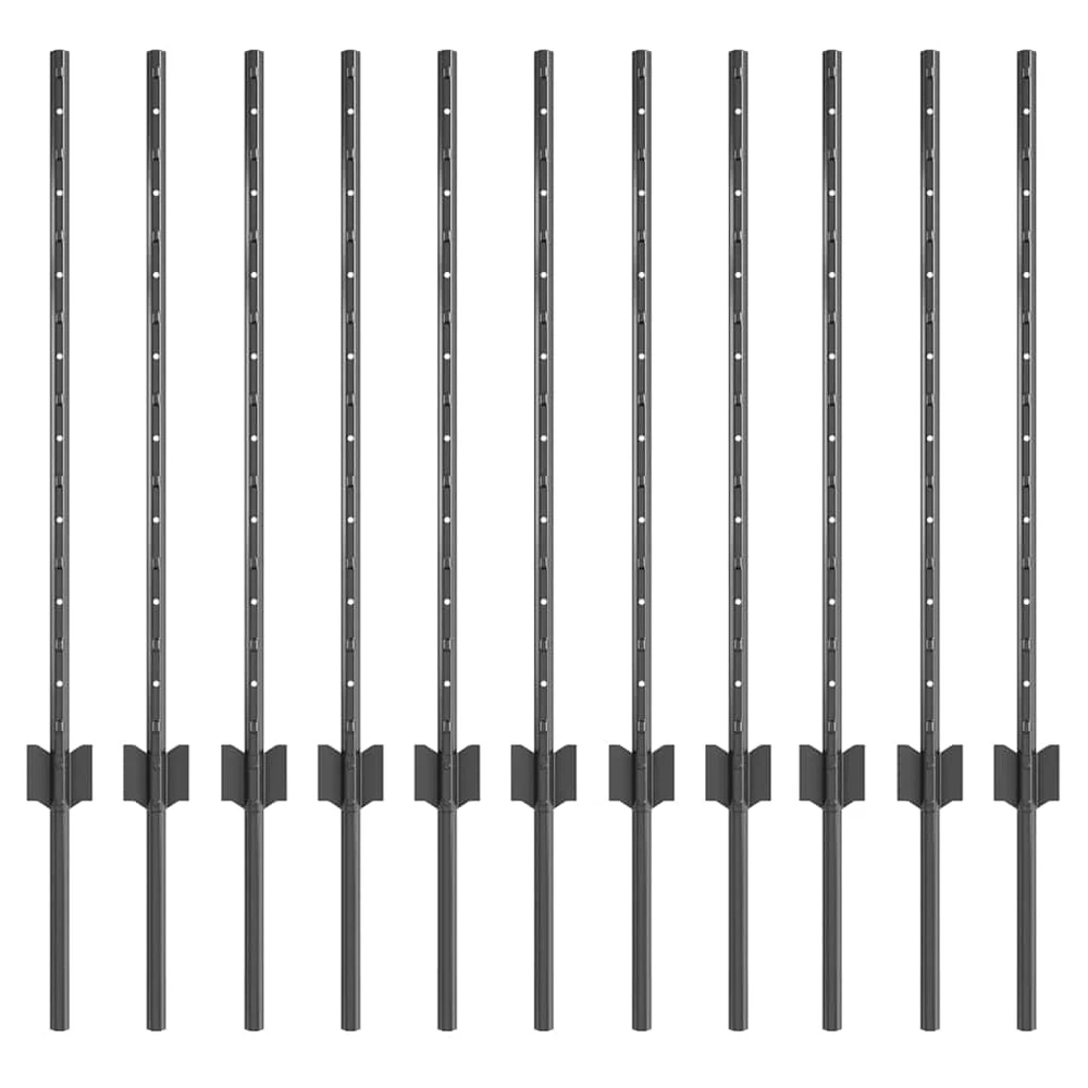 Įmontuotas tvoros stulpas 11 vnt. Pilka 120 cm