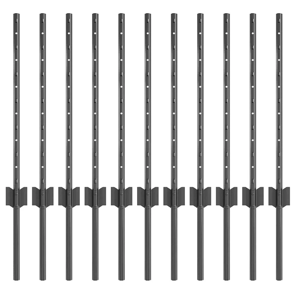 Įmontuotas tvoros stulpas 11 vnt. Pilka 100 cm