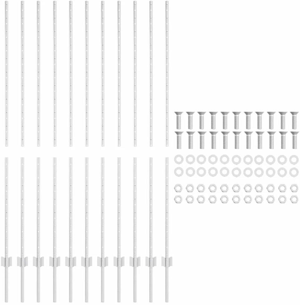Įmontuotas tvoros stulpas 11 vnt. Sidabrinė 200 cm