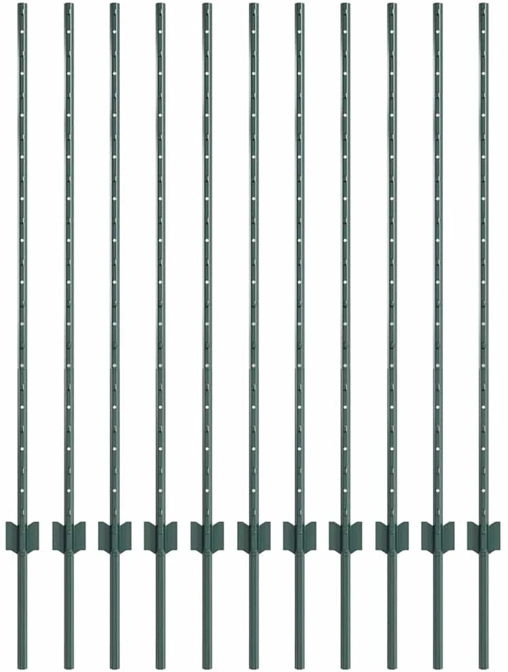 Įmontuotas tvoros stulpas 11 vnt. Žalia 160 cm