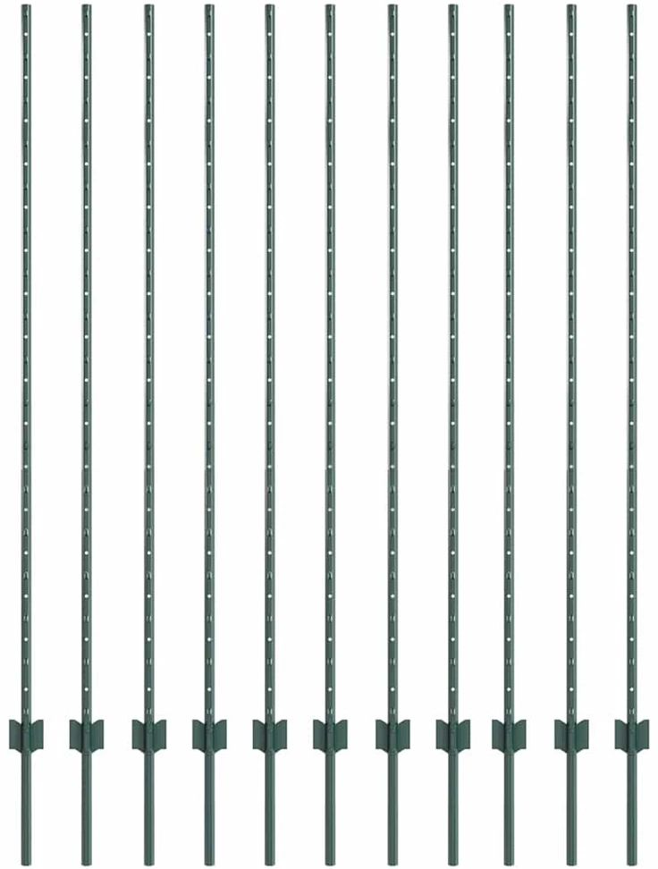 Įmontuotas tvoros stulpas 11 vnt. Žalia 200 cm