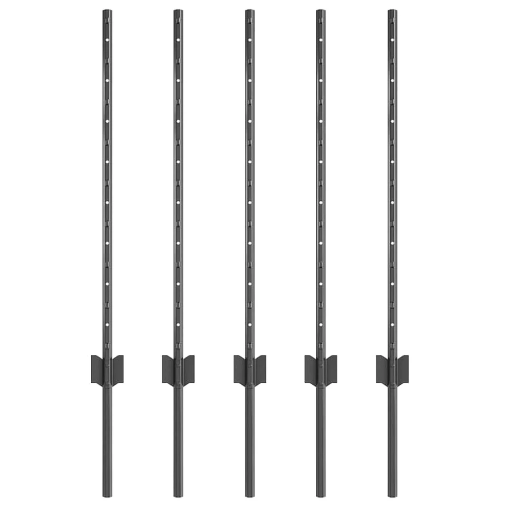 Įmontuotas tvoros stulpas 5 vnt. Pilka 120 cm