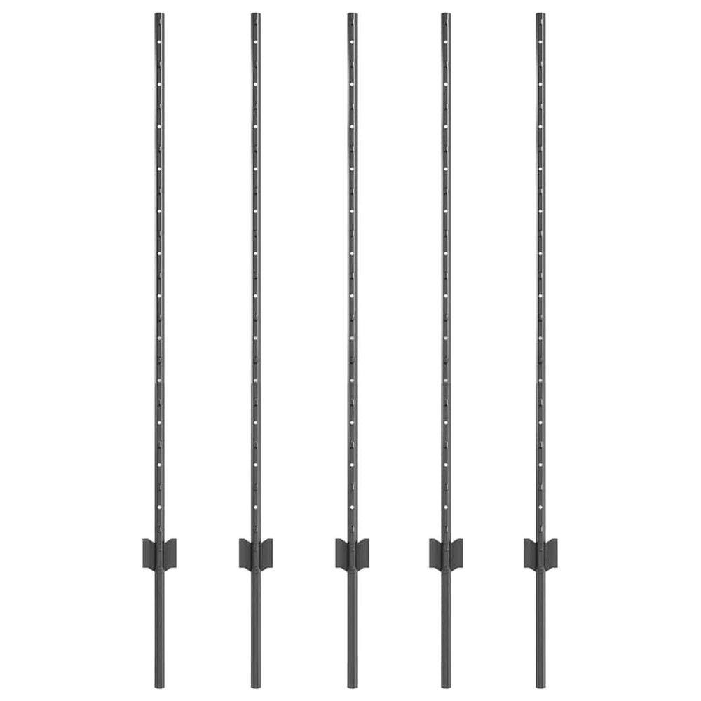 Įmontuotas tvoros stulpas 5 vnt. Pilka 160 cm