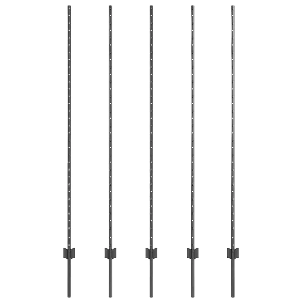 Įmontuotas tvoros stulpas 5 vnt. Pilka 200 cm