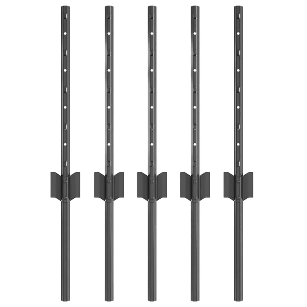 Įmontuotas tvoros stulpas 5 vnt. Pilka 80 cm