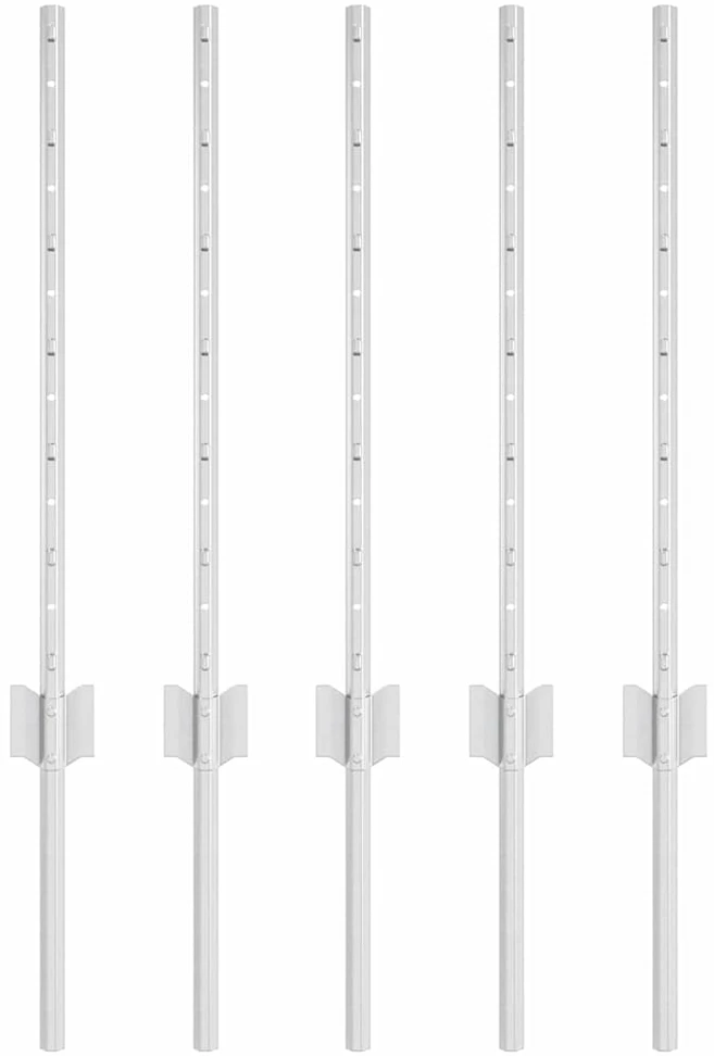 Įmontuotas tvoros stulpas 5 vnt. Sidabrinė 100 cm