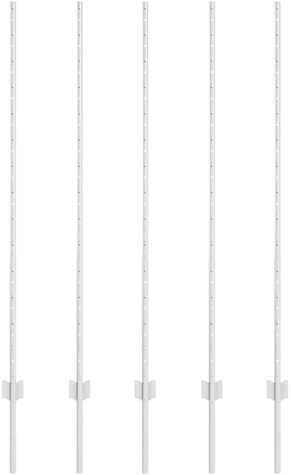 Įmontuotas tvoros stulpas 5 vnt. Sidabrinė 180 cm