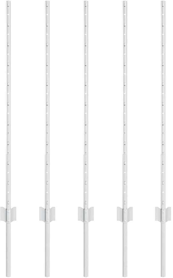 Įmontuotas tvoros stulpas 5 vnt. Sidabrinė 140 cm