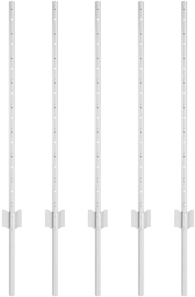Įmontuotas tvoros stulpas 5 vnt. Sidabrinė 120 cm