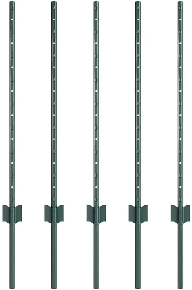 Įmontuotas tvoros stulpas 5 vnt. Žalia 120 cm