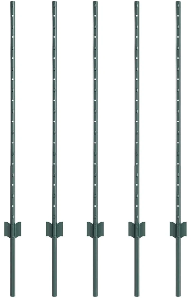 Įmontuotas tvoros stulpas 5 vnt. Žalia 140 cm