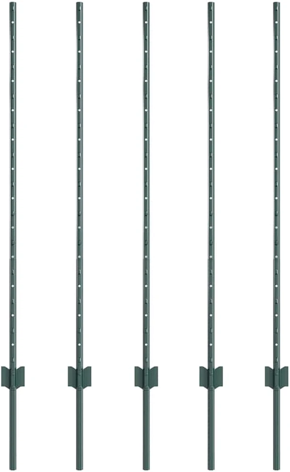 Įmontuotas tvoros stulpas 5 vnt. Žalia 160 cm