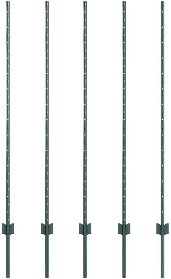 Įmontuotas tvoros stulpas 5 vnt. Žalia 180 cm