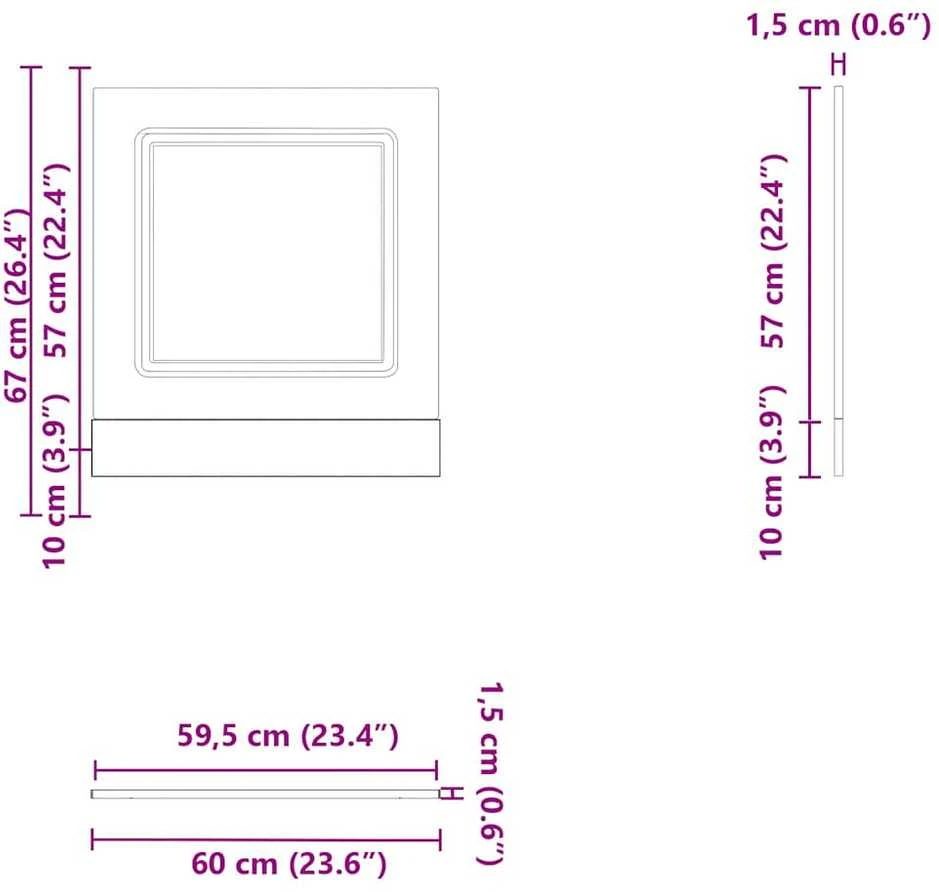 indaplovės skydelis Kalmar baltas 60x1,5x57 cm