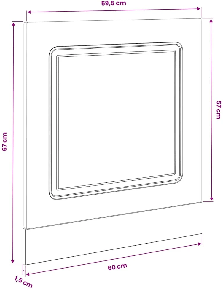 indaplovės skydelis Kalmar Betonas pilkas 60x1,5x57 cm