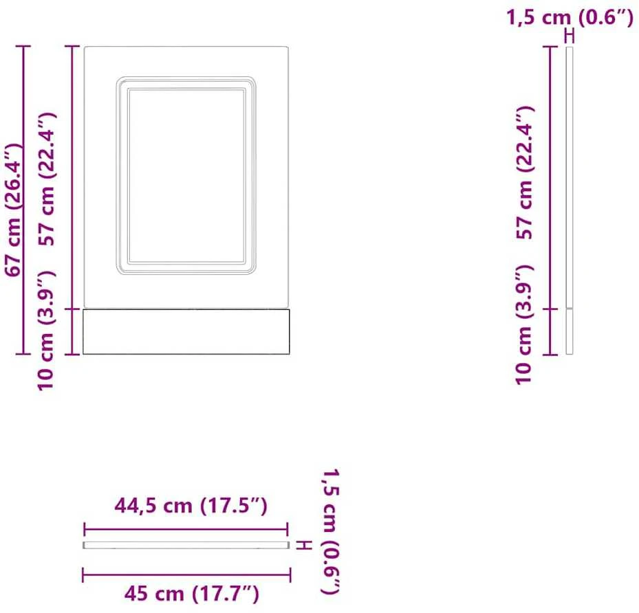 indaplovės skydelis Kalmar juodas 45x1,5x57 cm
