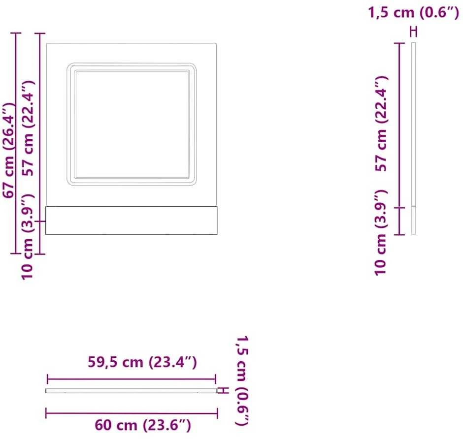 indaplovės skydelis Kalmar sena mediena 60x1,5x57 cm