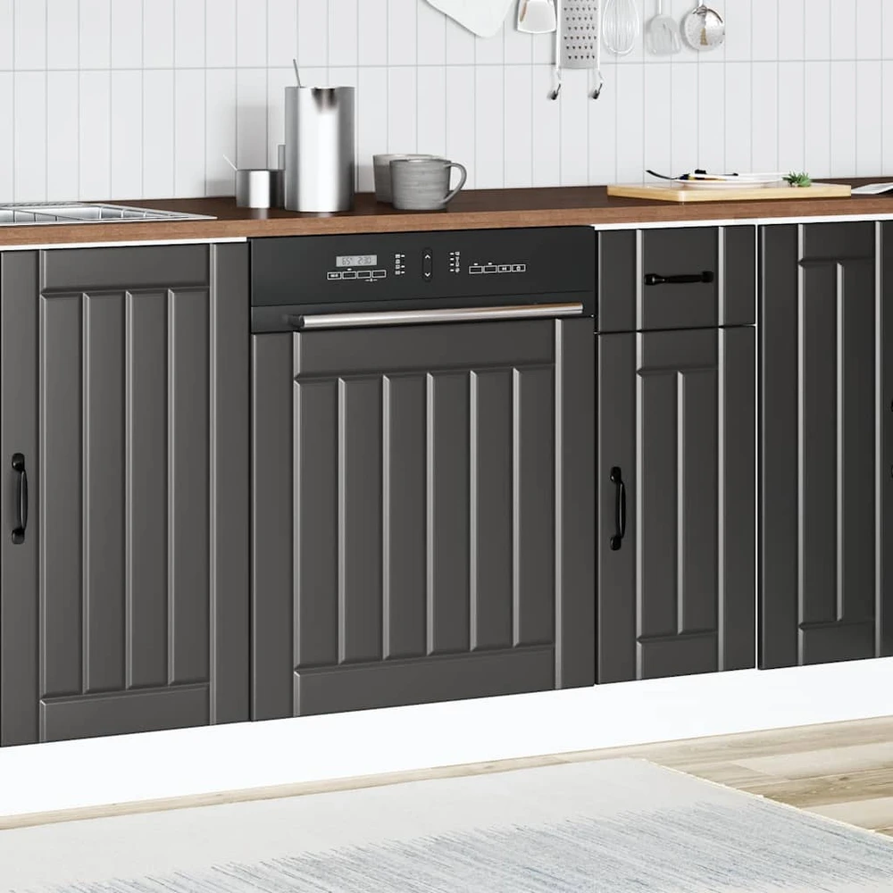 indaplovės skydelis Lucca Juodas Engineered Wood