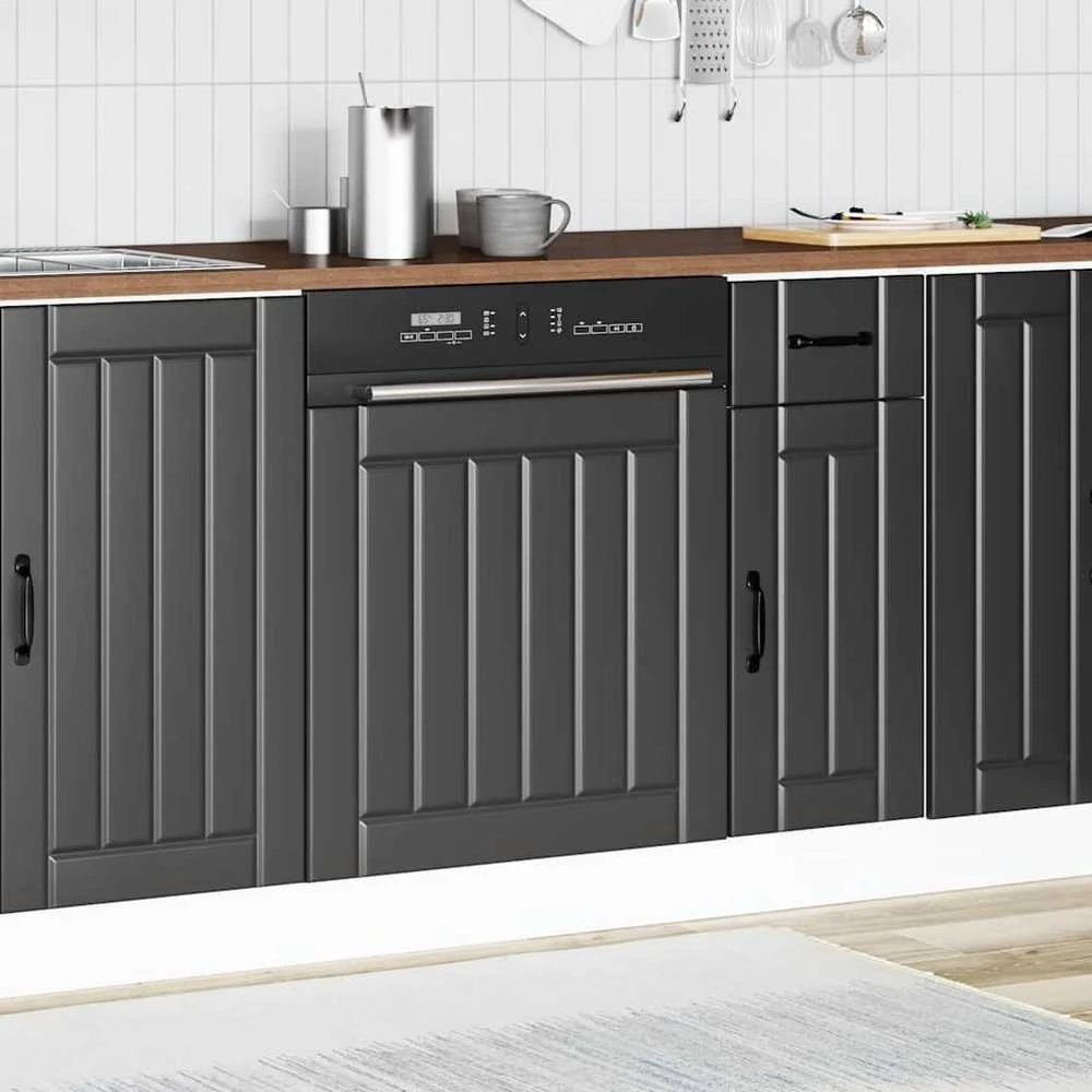 indaplovės skydelis Lucca Juodas Engineered Wood