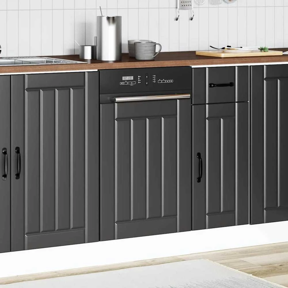 indaplovės skydelis Lucca Juodas Engineered Wood