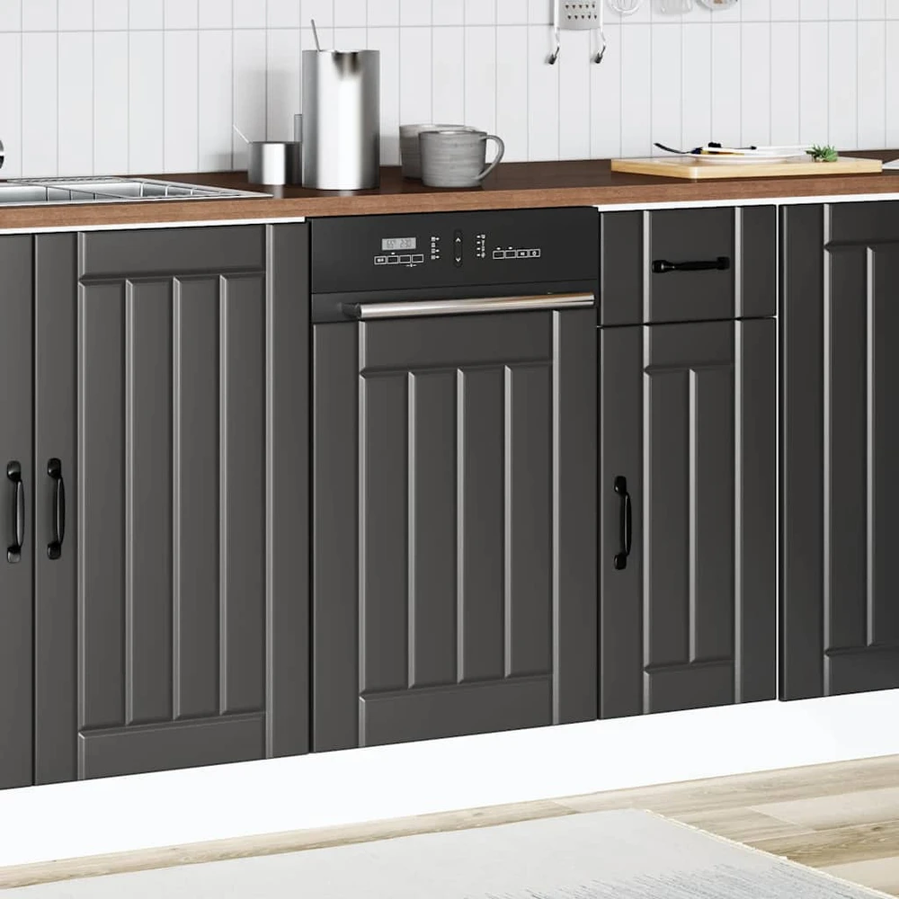 indaplovės skydelis Lucca Juodas Engineered Wood