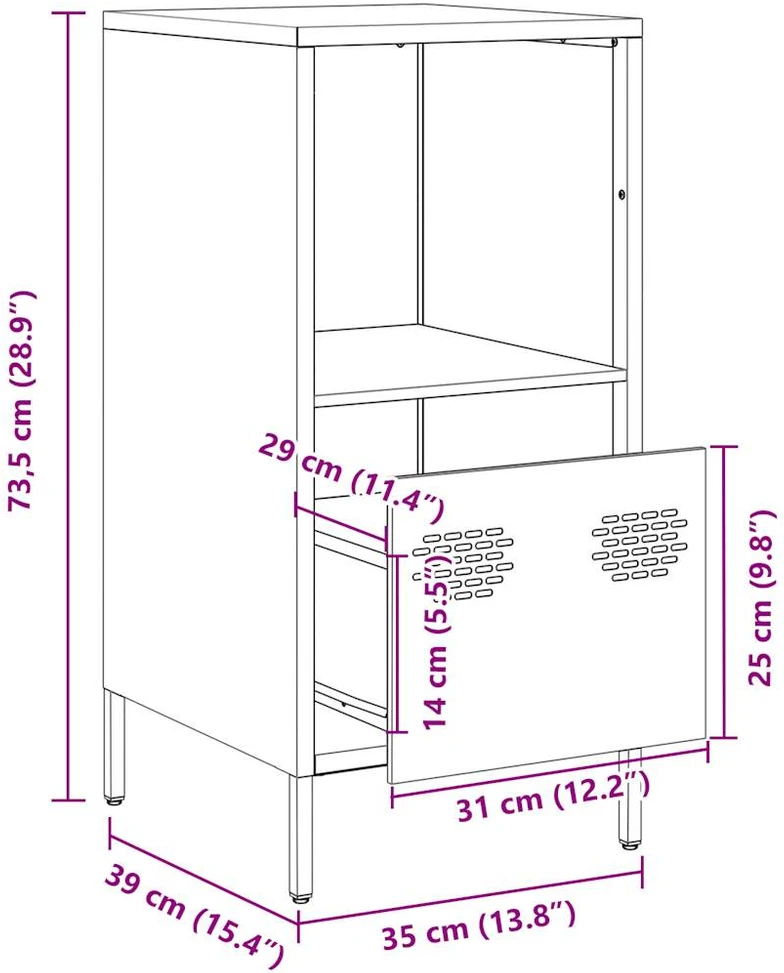indauja garstyčių geltona 35x39x73,5cm šaltai valcuotas plienas