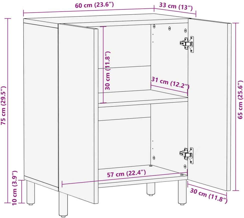 indauja juoda 60x33x75 cm inžinierinė mediena