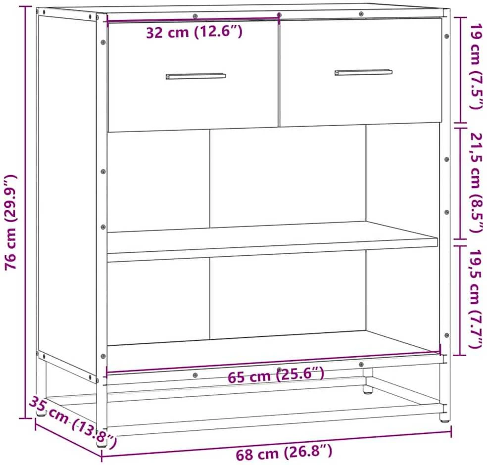 indauja juoda 68x35x76 cm inžinierinė mediena