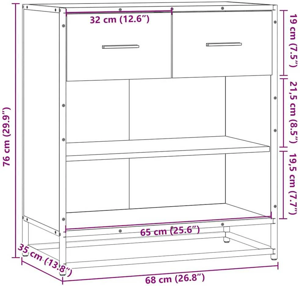 indauja juoda 68x35x76 cm inžinierinė mediena