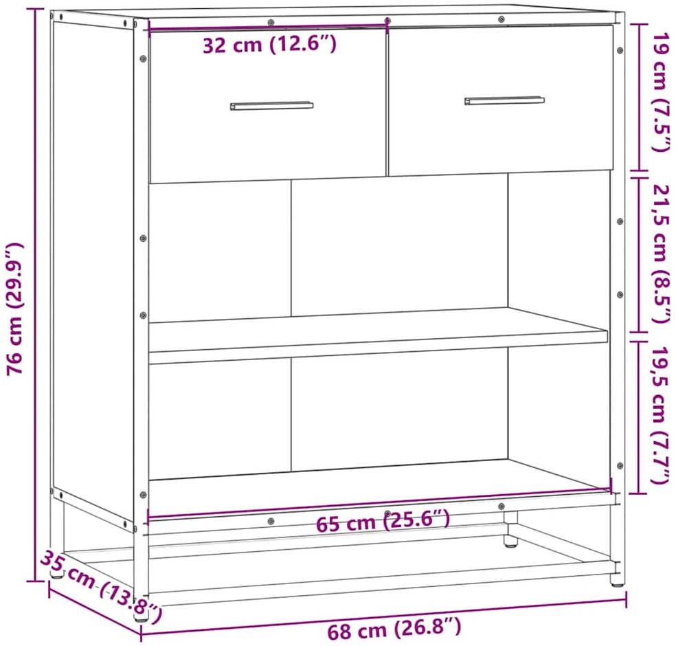 indauja juoda 68x35x76 cm inžinierinė mediena