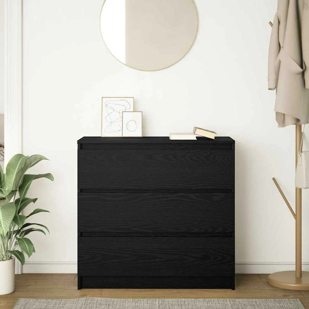 indauja juodas ąžuolas 80x35x76 cm inžinerinė mediena